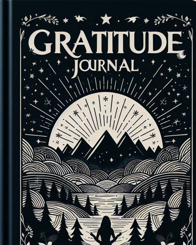 A cover image of a gratitude journal for 2024 in silhouette style to illustrate post