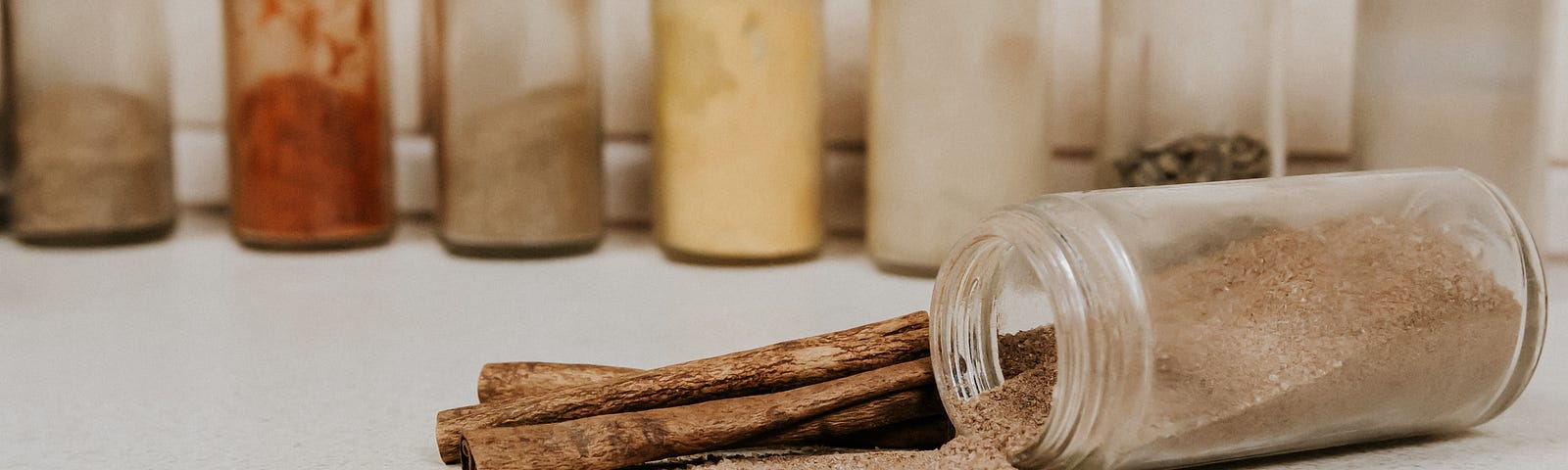 Photo of jars of seasonings.