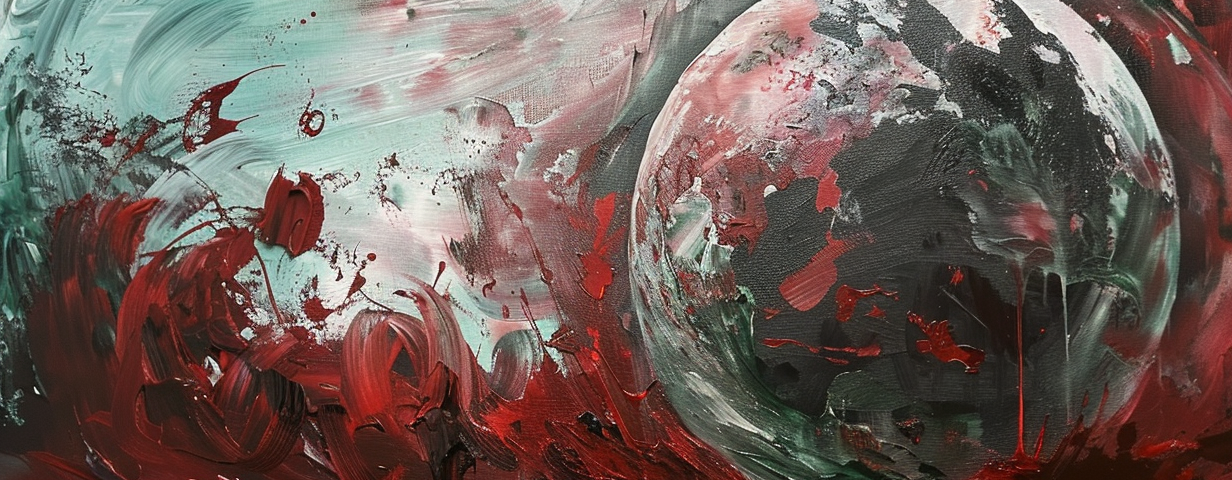 red-stained abstract apocalyptic view of planet earth