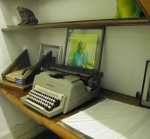 Máquina usada pelo escritor, exposta no museu Casa de Jorge Amado (Foto: Adriana Salerno)