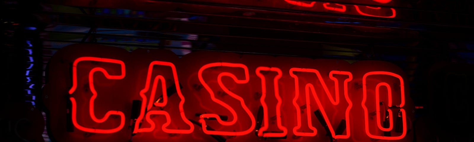 Red neon casino sign