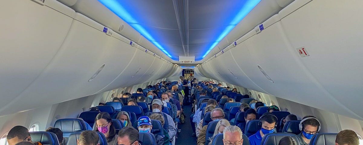 Passengers fly on a United Airlines Boeing 737 Max 9.