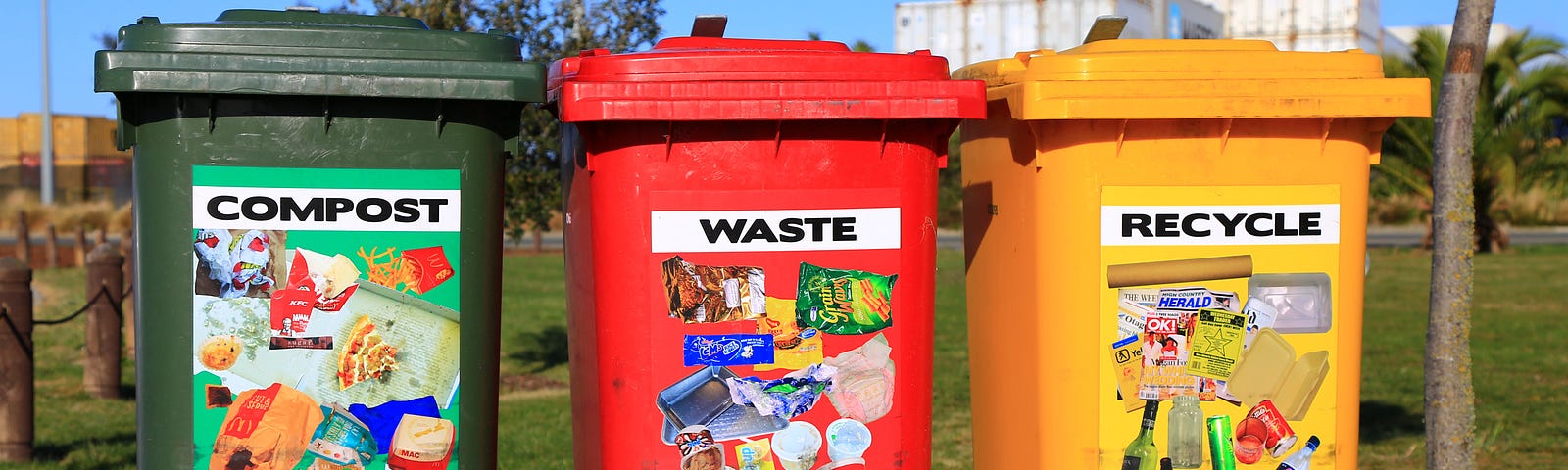 3 bins for recycling