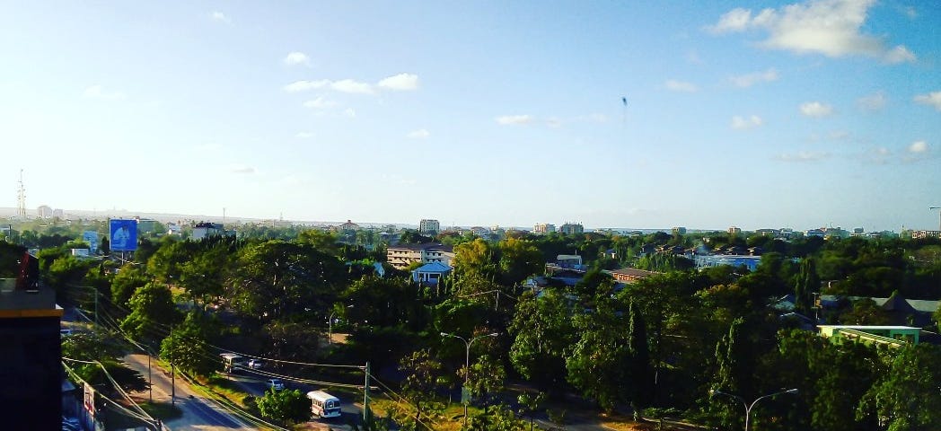 Scenic view of Dar es Salaam from our office boardroom. Good place to mull over stuff