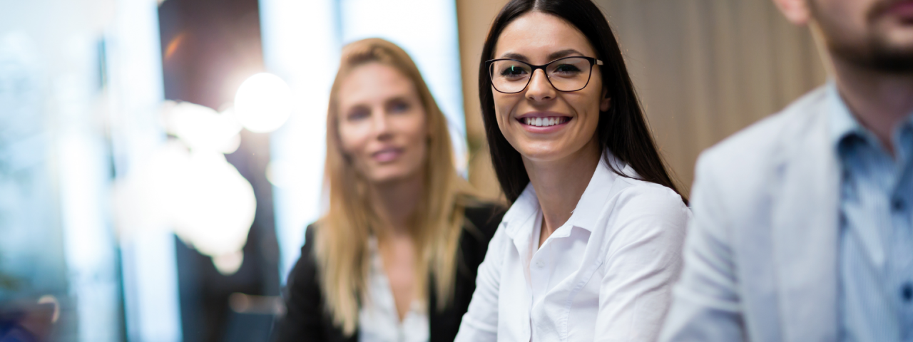 Woman at meeting