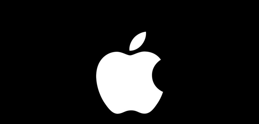 Apple logo on black background