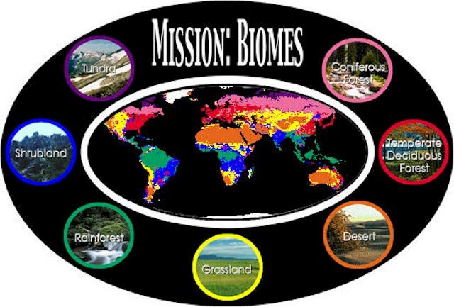 Biomes are worldwide symbiotic regions of flora, fauna, climate, and terrain. They are ecologically bio-diversified areas.