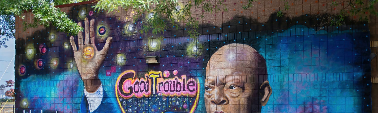 Colorful Mural of Congressman John Lewis (1940–2020)