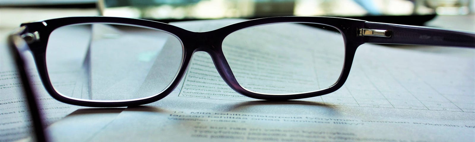 Glasses on a book