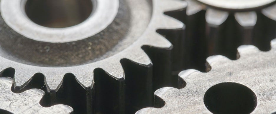 zoomed in image of silver gears