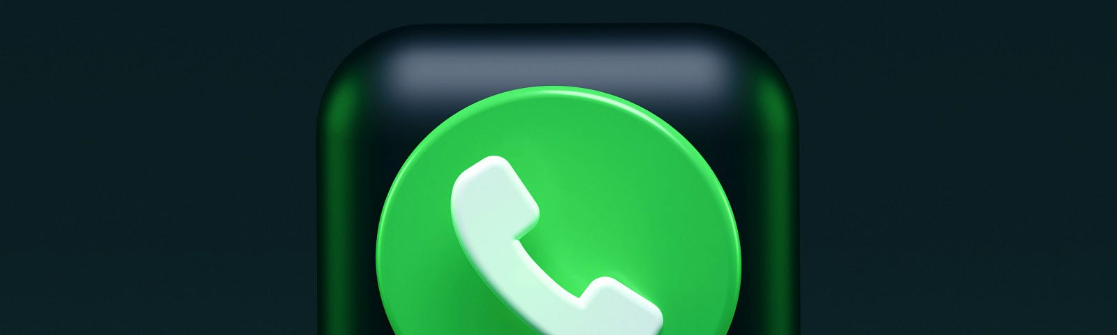 There’s a 3D Whatsapp icon against a 3D black brick with black background.