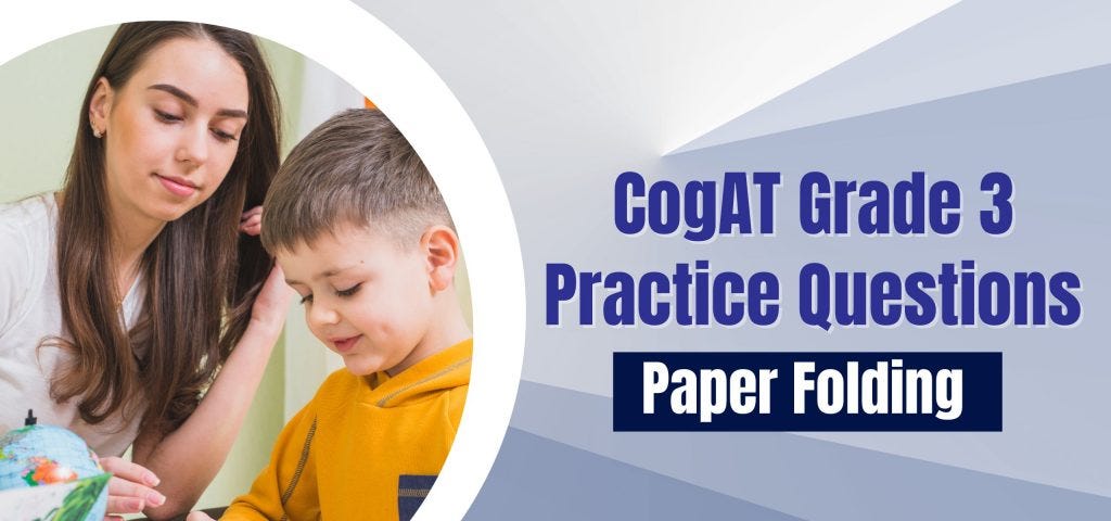 CogAT practice questions from paper folding