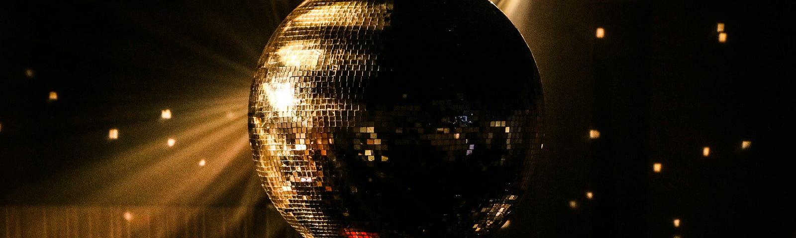 Shiny golden disco ball