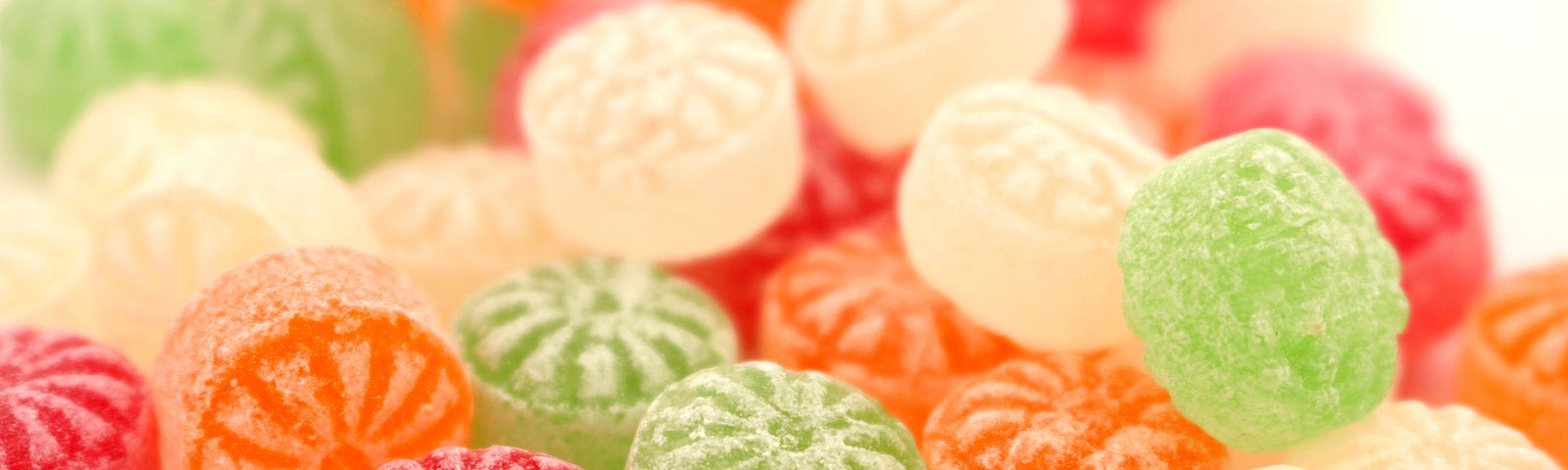 Image of multicoloured sweets or candy.
