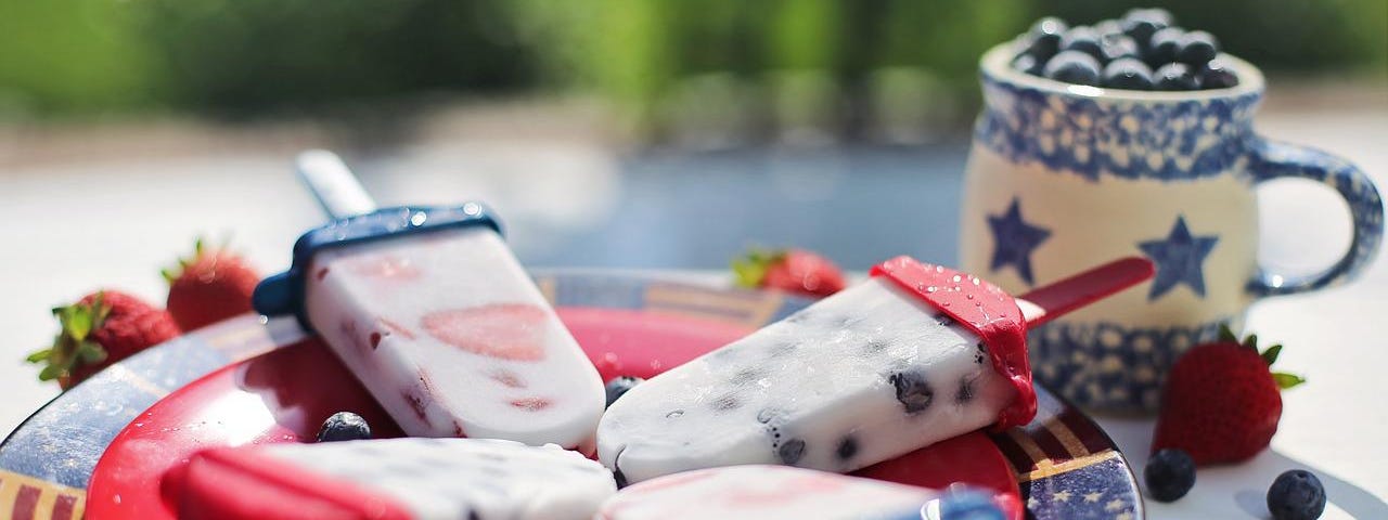 Red, white, and blue popsicles for Independence Day