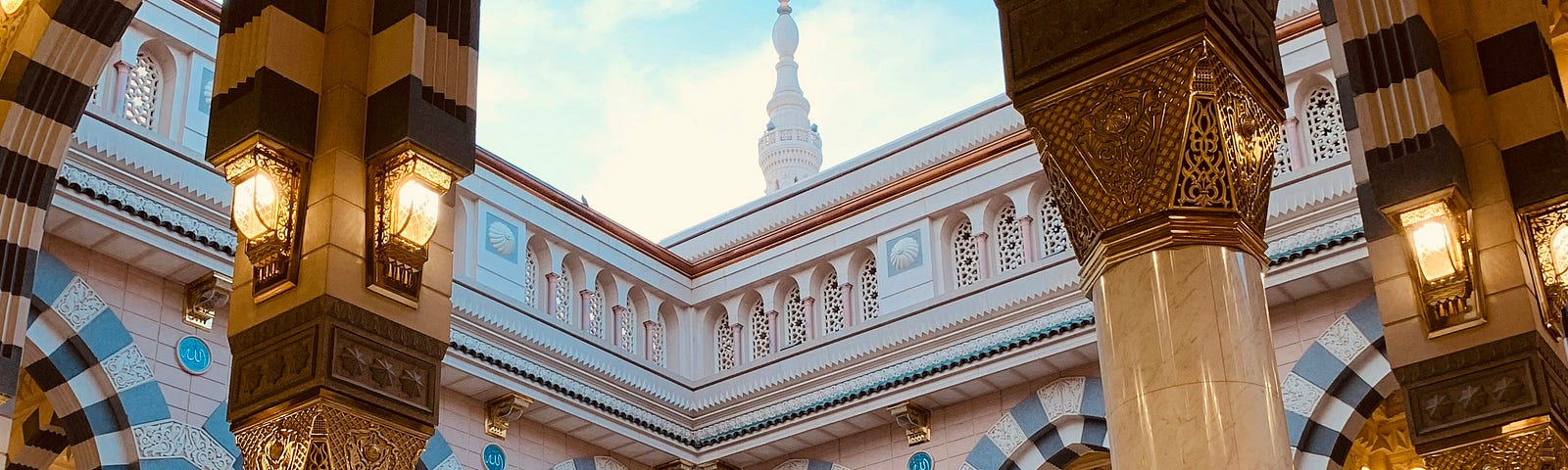 Inside the mosque of the Prophet Muhammad ﷺ.