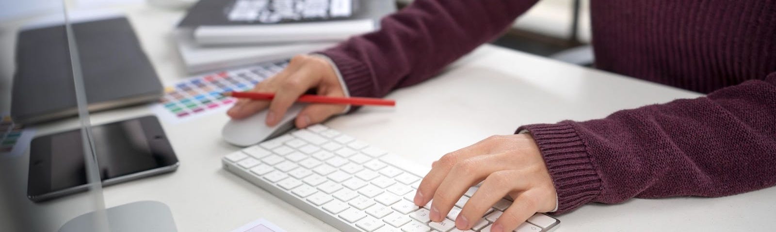 designer working on her computer