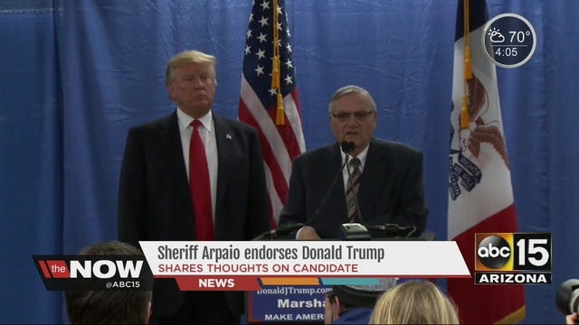 Image result for arpaio and trump