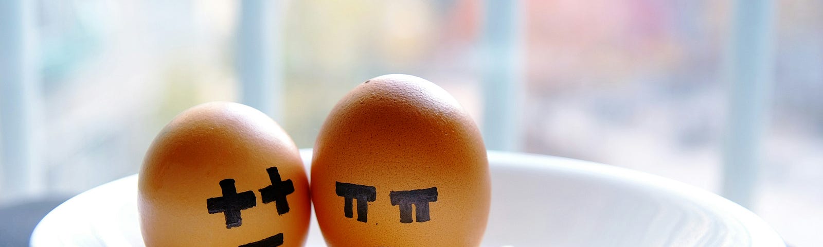 Two boiled eggs with ross expression in a bowl of fried egg.