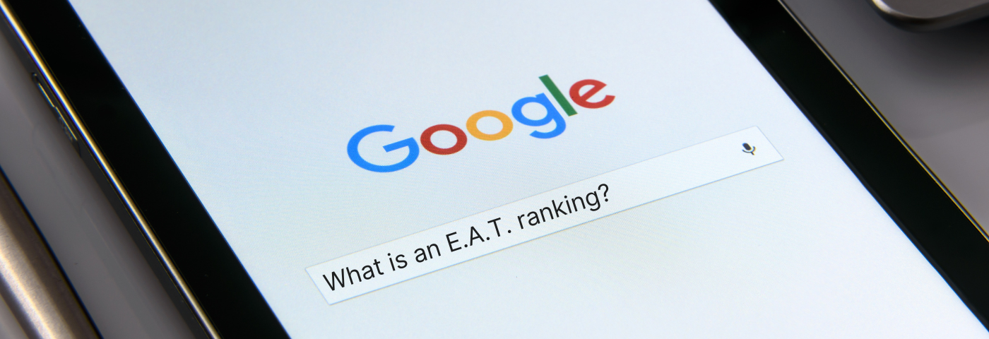 Google search on a tablet, searching for answer to the question, “What is an E.A.T. ranking?”