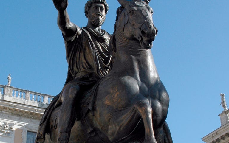 A statue of Marcus Aurelius