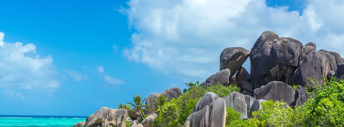 Seychelles in the Indian Ocean.