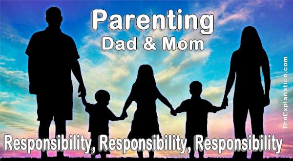 Parenting, father and mother in a marriage have benefits and many responsibilities.
