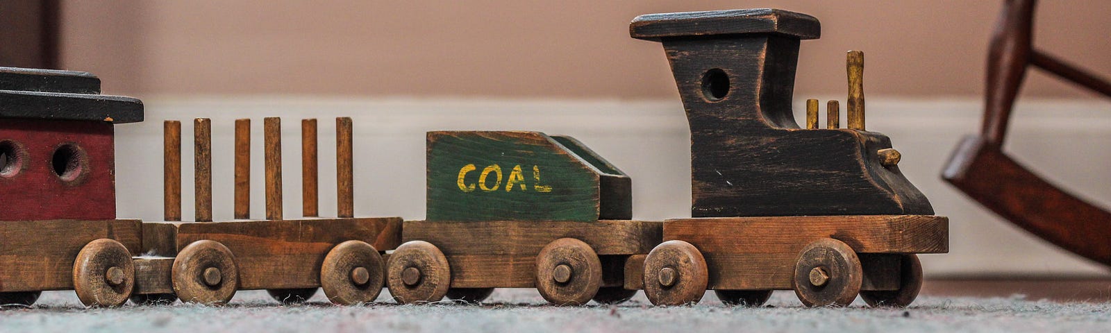 Antique wooden train toy