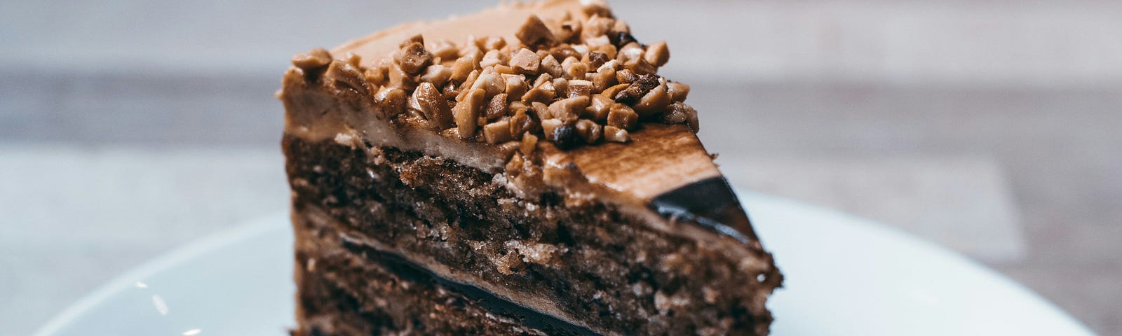 A slice of chocolate cake on a plate