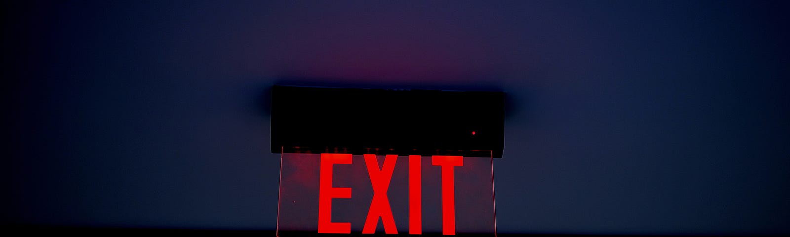 The exit sign in a cafe