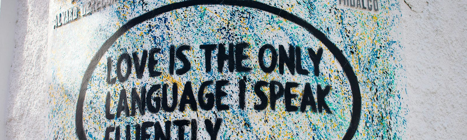 A picture of the quote — Love is the only language I speak fluently.