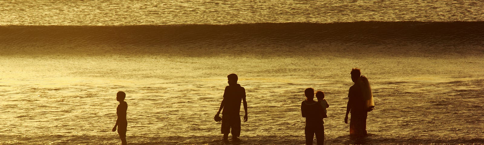 People on the shore of a beach