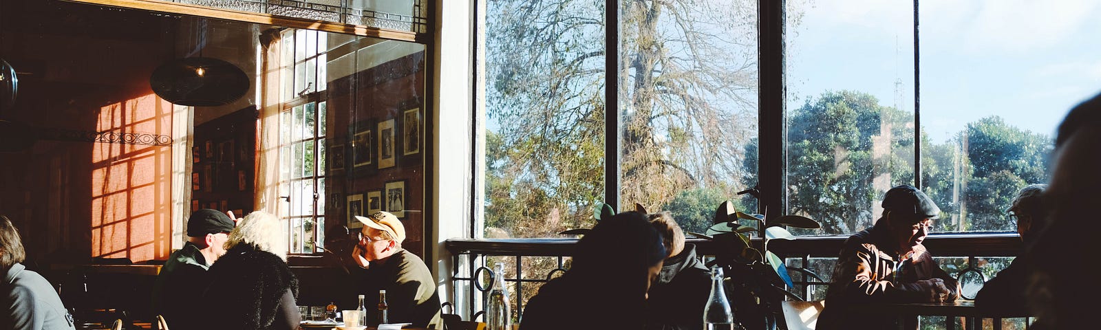 A busy city cafe.