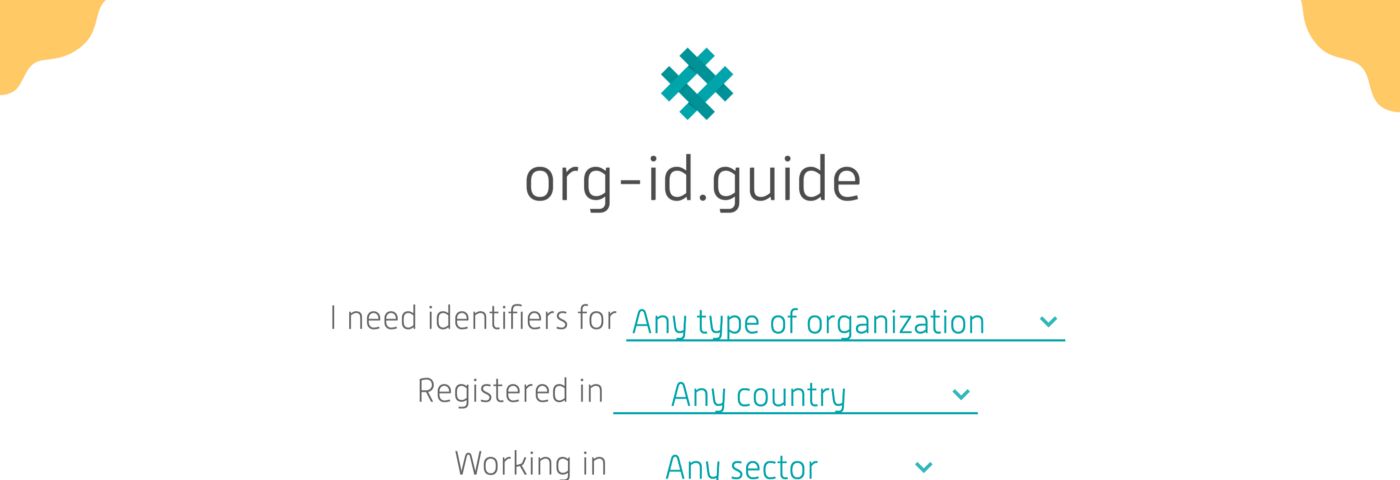 A screenshot of the homepage of org-id.guide