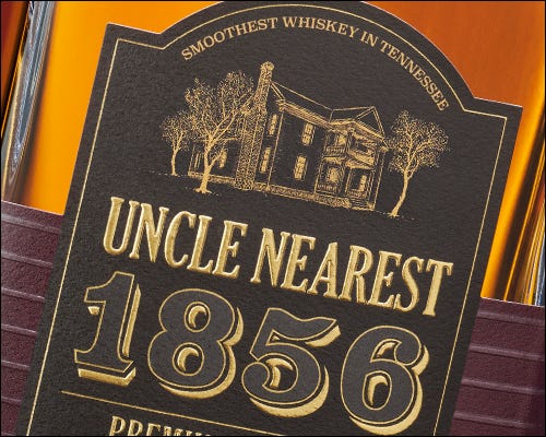 The label for Uncle Nearest 1856 Whiskey. Photo courtesy Uncle Nearest Whiskey.