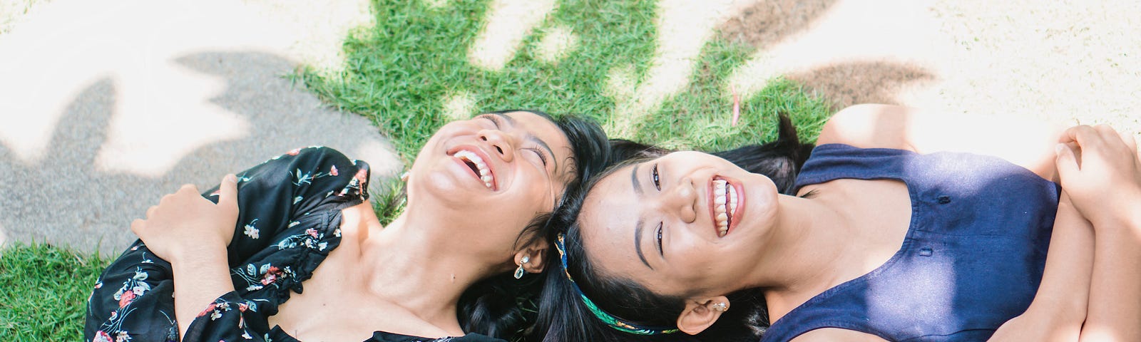 Two women laughing