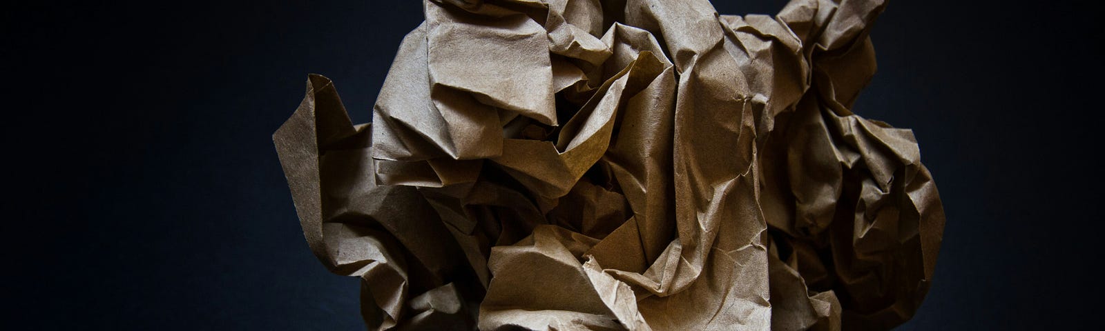 Paper scrunched up into a ball.