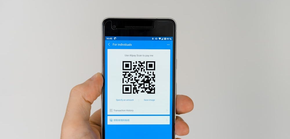 QR code displayed on a smartphone