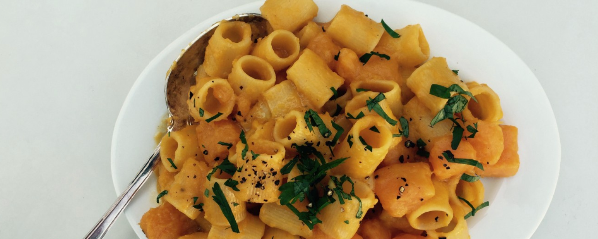 Pasta with squash.