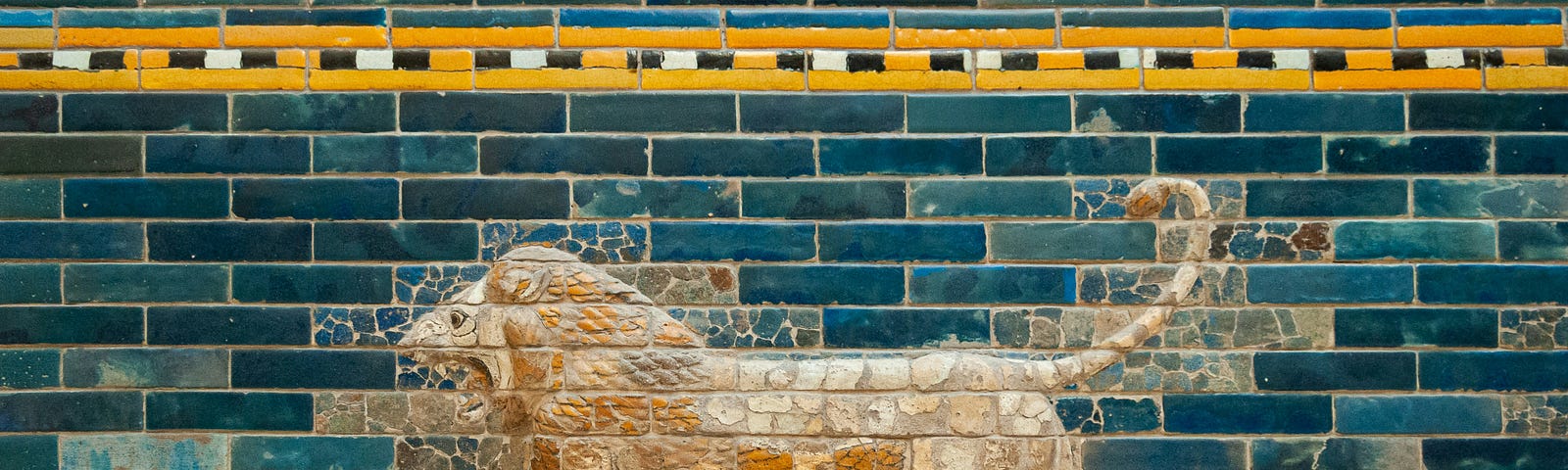 Tiles with a lion motif