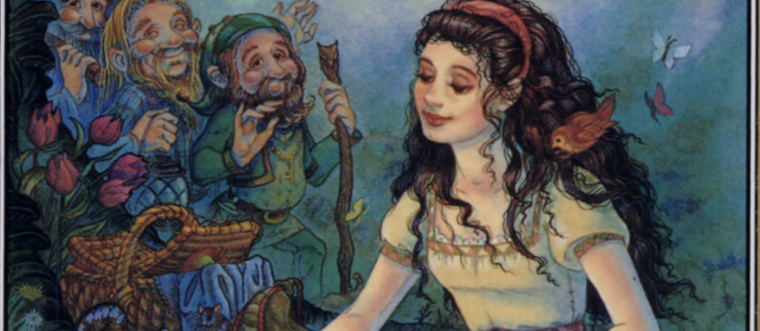 Above: The story of “Snow White” written by The Brothers Grimm