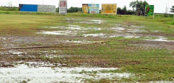 Local cricket problem: A ground in India after heavy rains