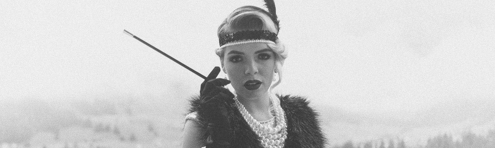 Photo of a woman dressed like a flapper