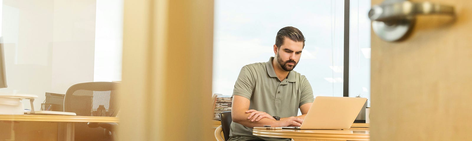 man working on a laptop