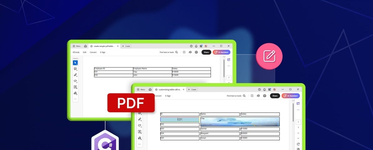 Easily Create PDF Tables with Advanced Customization in C#