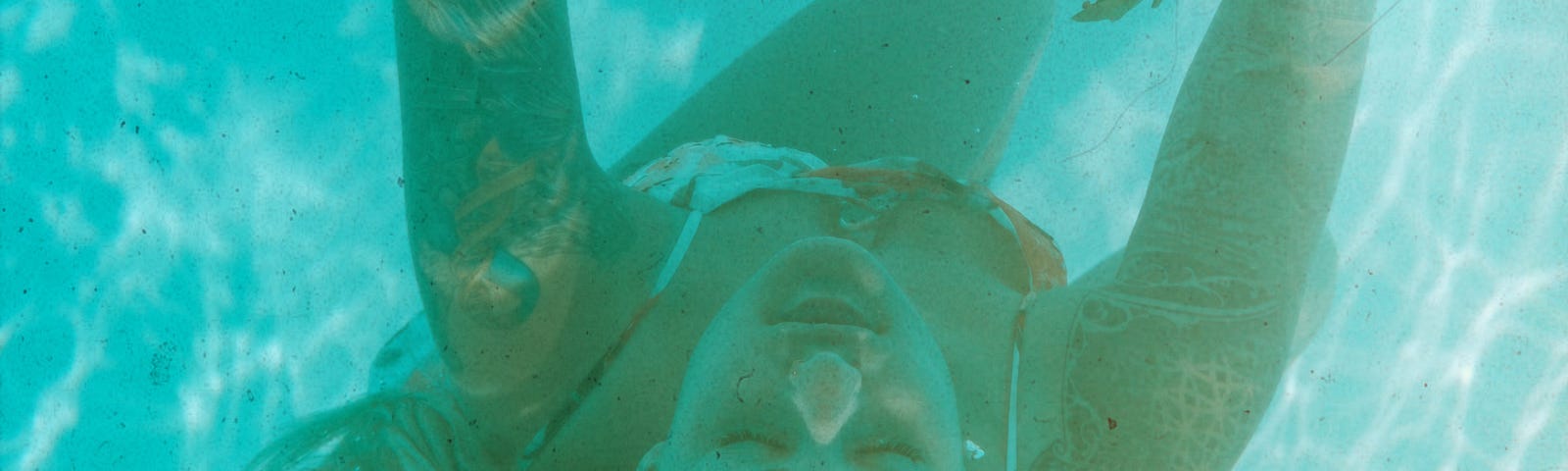 A beautiful woman underwater