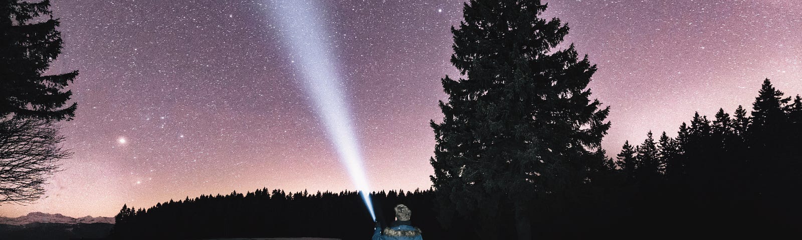 Man searching the night sky.