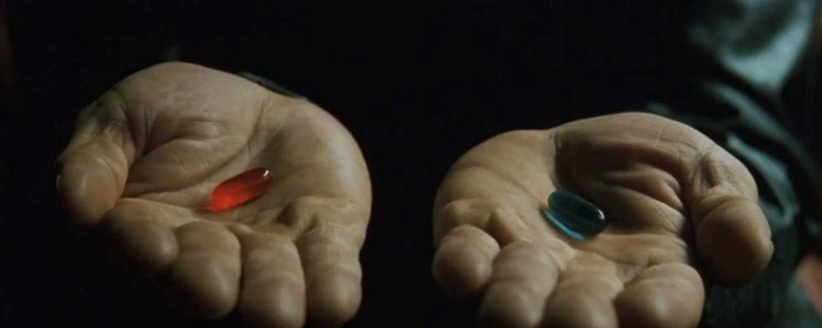AGLET: The red pill or the blue pill? — from the movie The Matrix