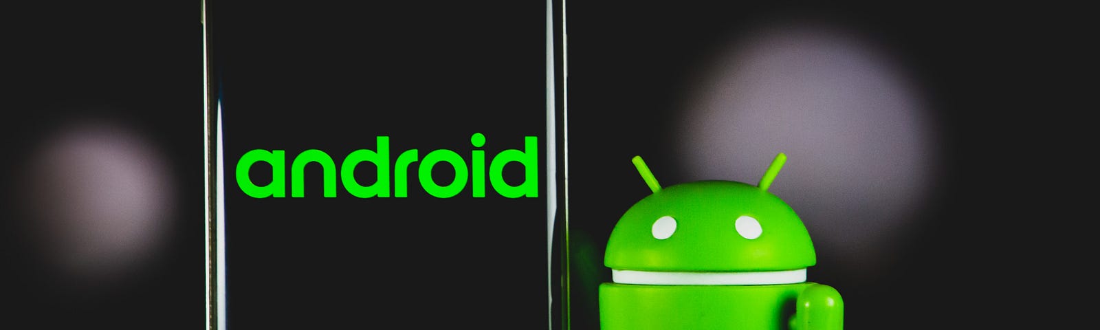 Android cell phone and mascot.