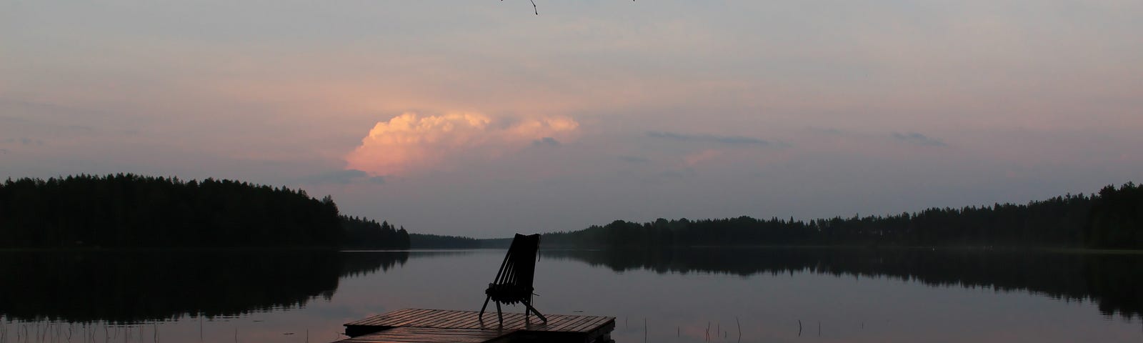 A secluded chair represents rest and solace.